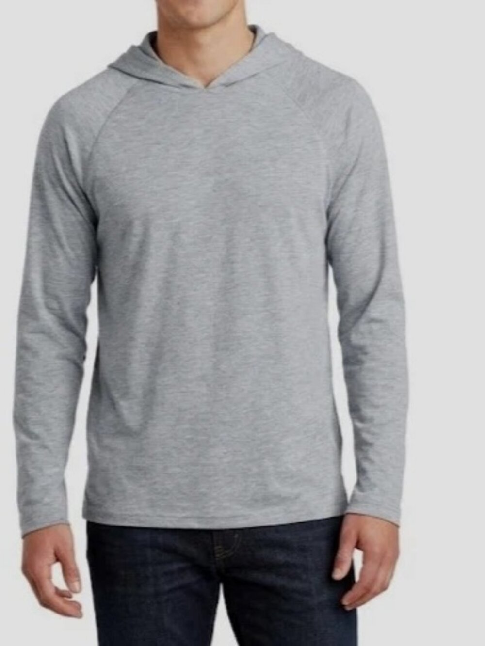 Share PLATINUM: Gray long sleeve t-shirt hoodie, size M